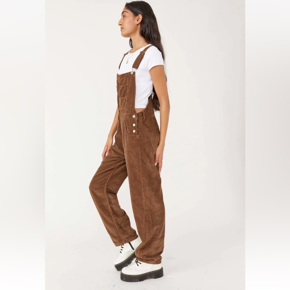 Free People Ziggy Cord Overalls Wild Mustang L We The Free - Picture 6 of 9